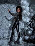 One size, faux leather leggings with insulation - BLACK